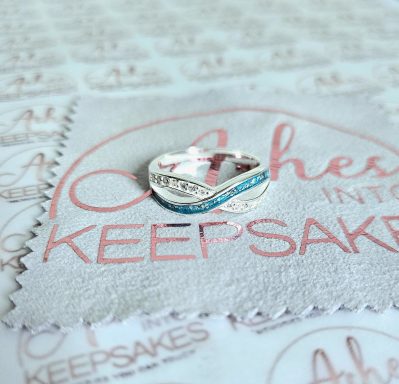Wave Style Ring Including Loved Ones Cremation Ashes.